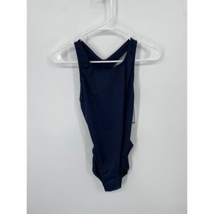Dolfin Swimsuit Women's 36 Navy Stretch Racerback One-Piece Swimwear Beachy NWT